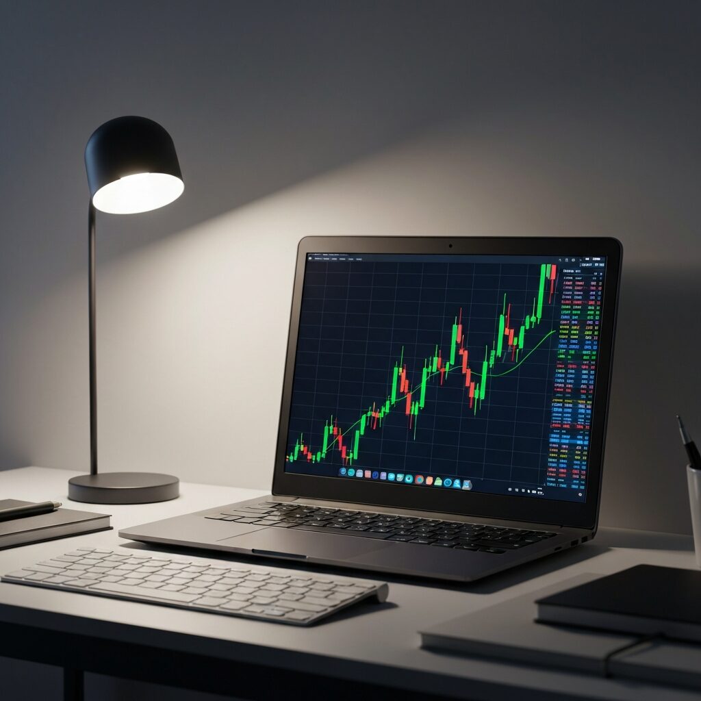 Écran montrant des graphiques boursiers