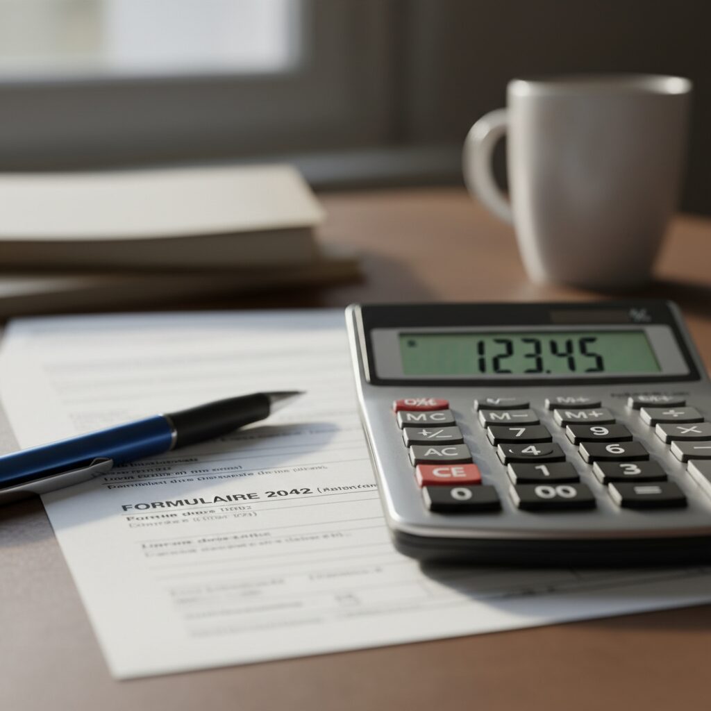 Formulaire fiscal français et calculatrice pour comprendre la fiscalité des gains boursiers