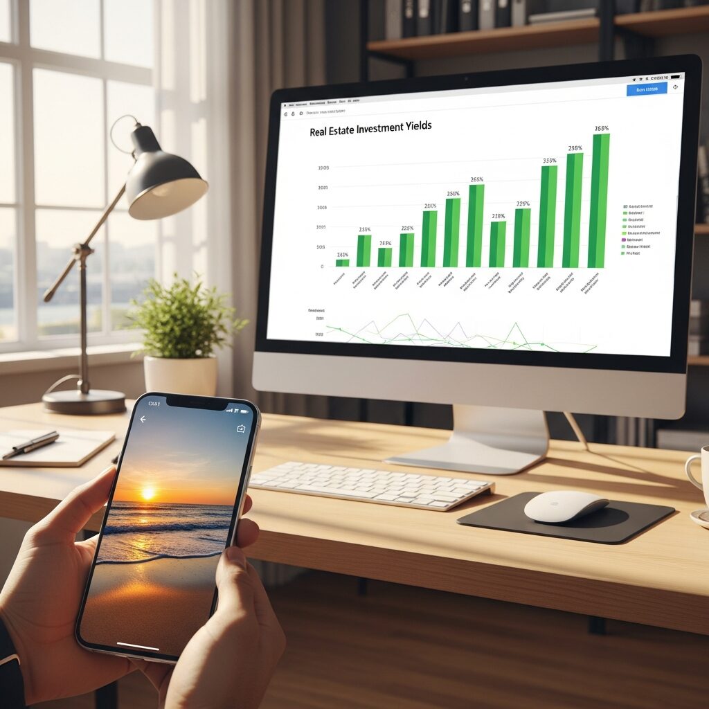 Graphique de rendement affiché sur un écran d'ordinateur