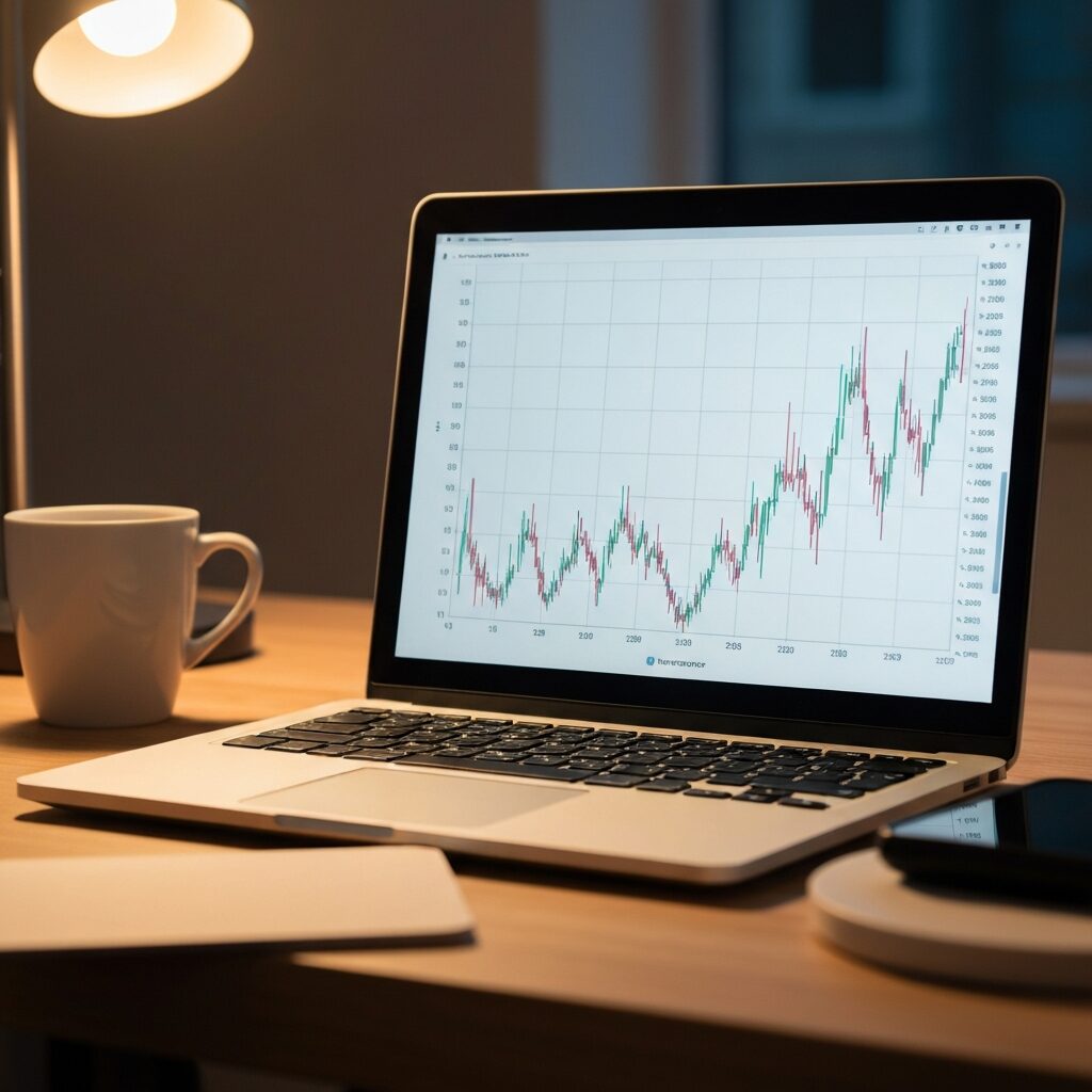 Graphiques financiers montrant l'évolution des taux sur un écran d'ordinateur