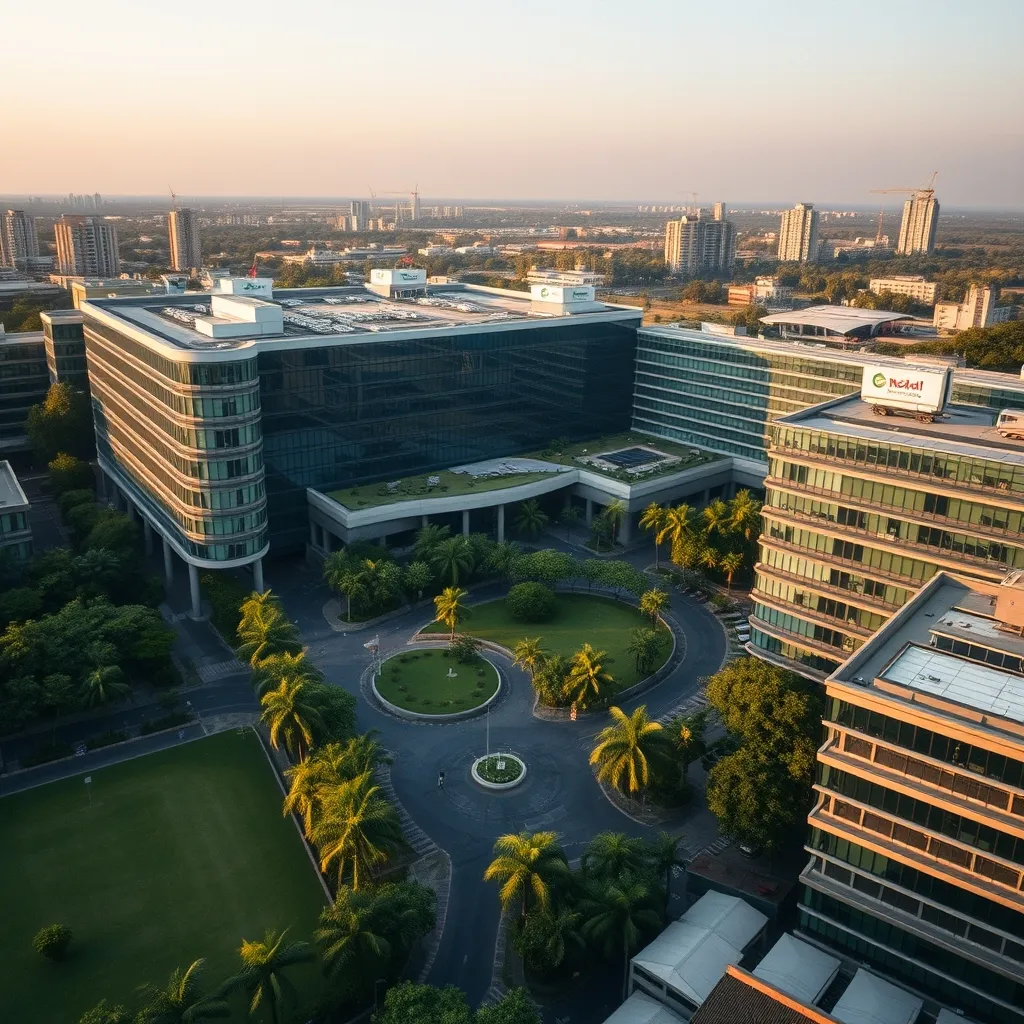 Un parc technologique à Bangalore, vitrine du secteur tech indien