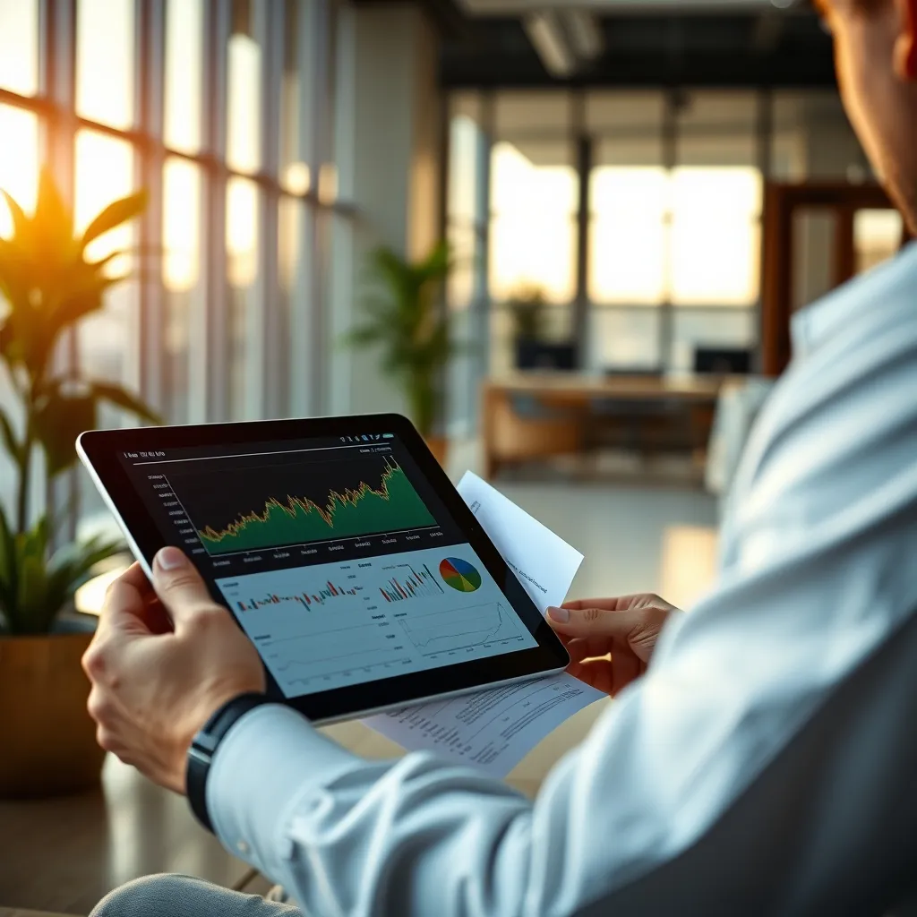 Analyse des cours des matières premières sur tablette avant un investissement