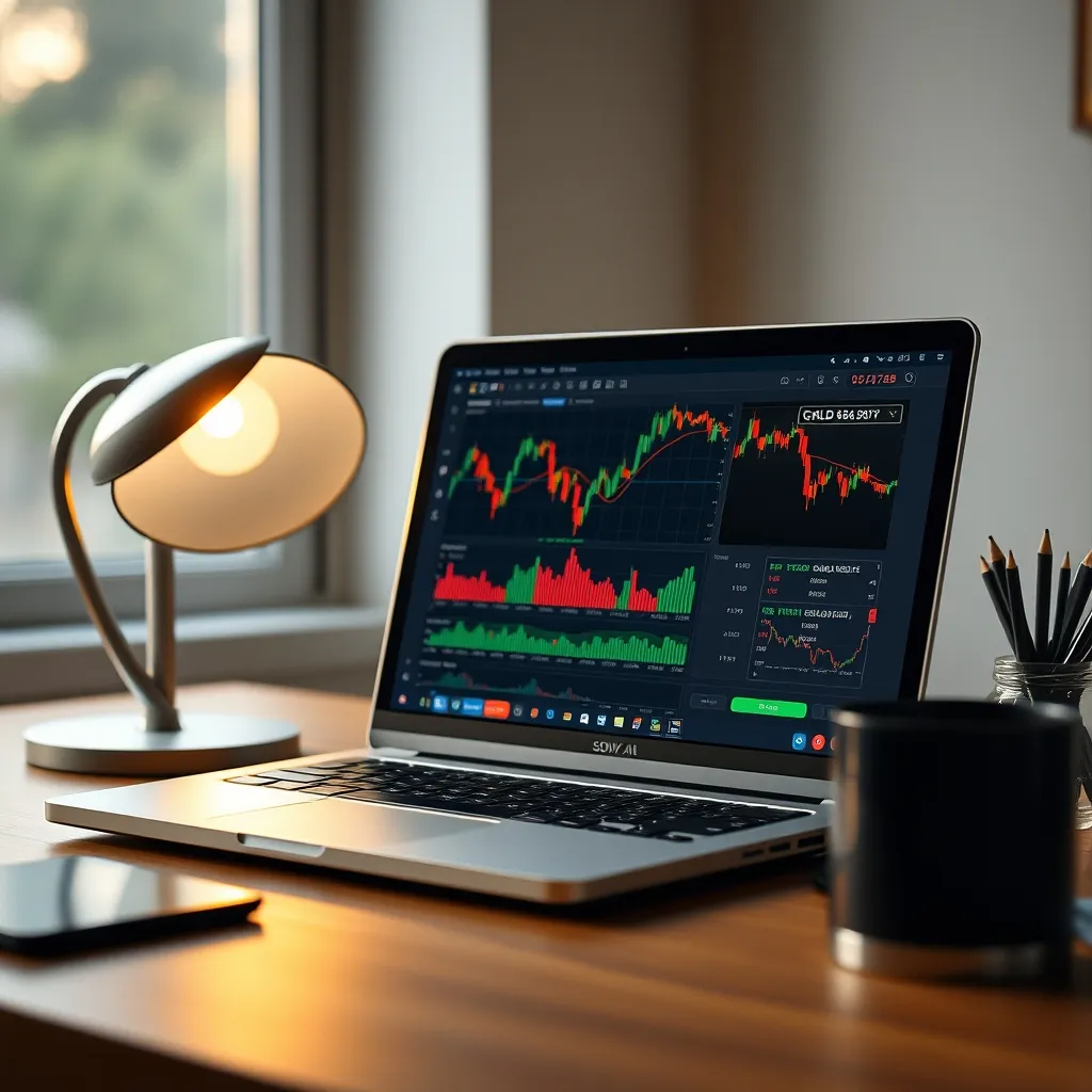 Interface de trading affichant le cours de l'or et les ETF disponibles sur un compte-titres