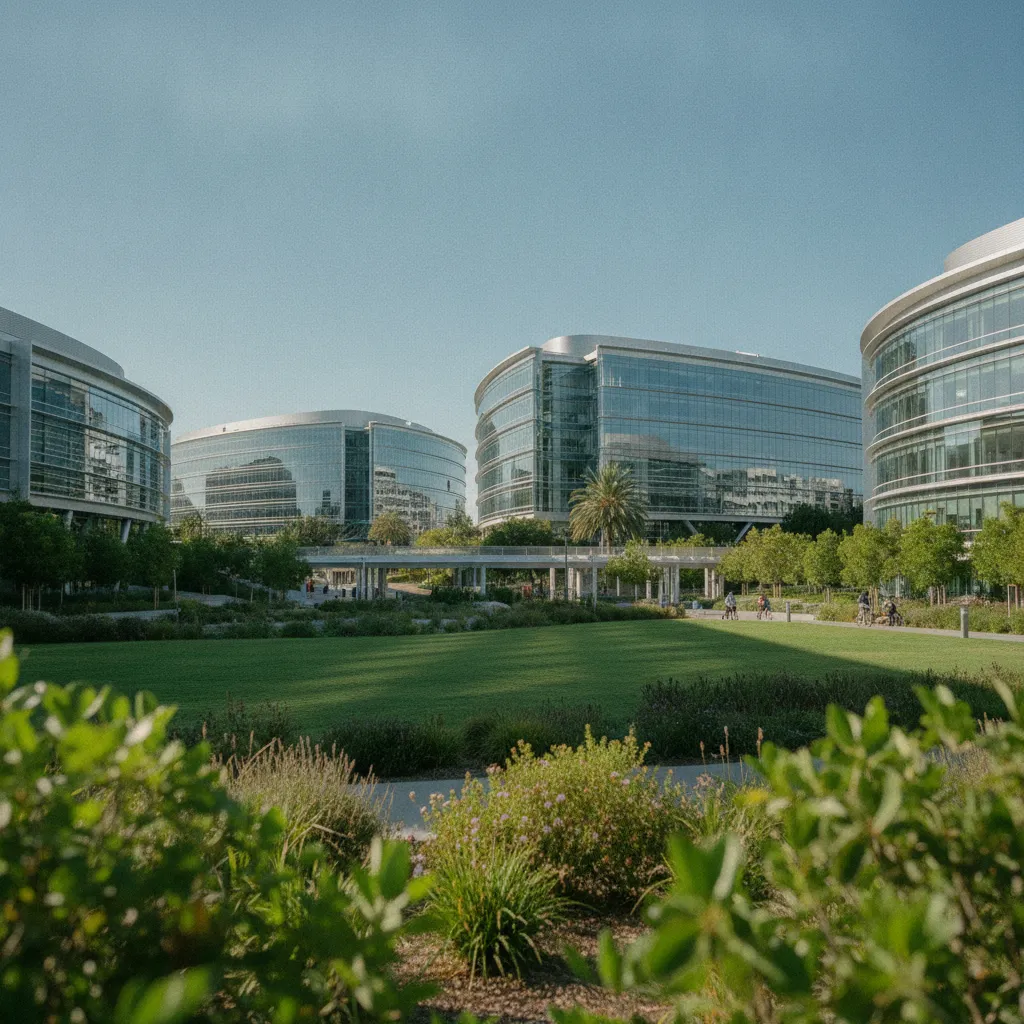 Le siège d'Alphabet à Mountain View, maison mère de Google cotée au Nasdaq