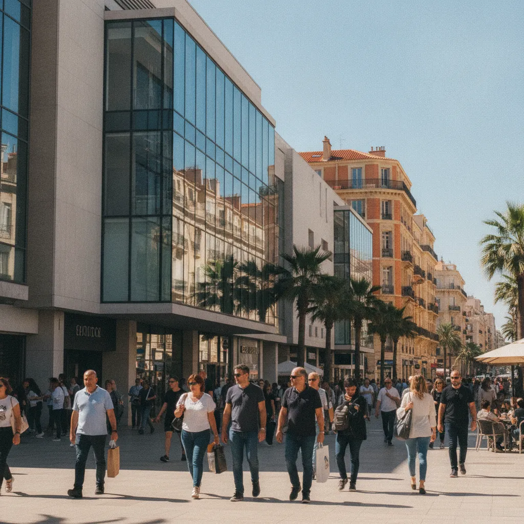 L'entrée du Centre Bourse depuis la Canebière en plein cœur de Marseille