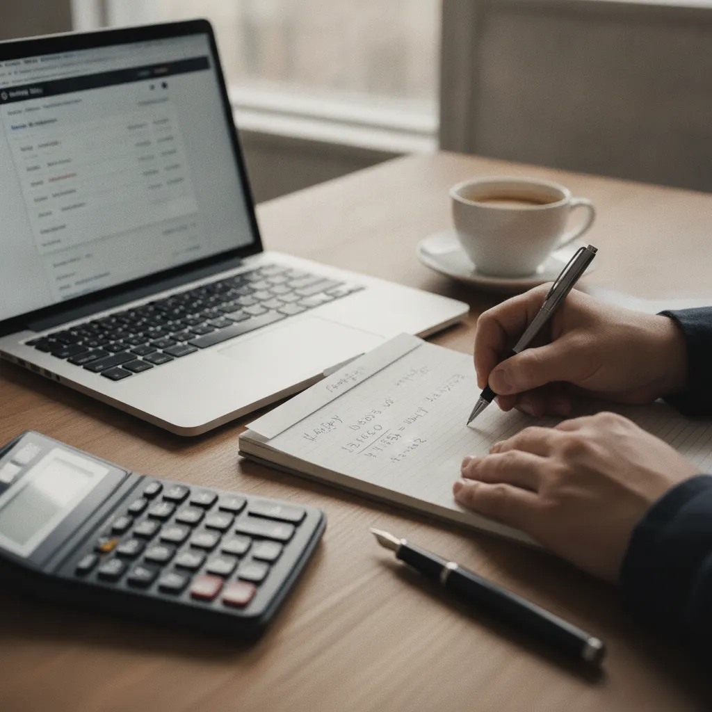 Calcul des intérêts d'un compte à terme sur un carnet de notes